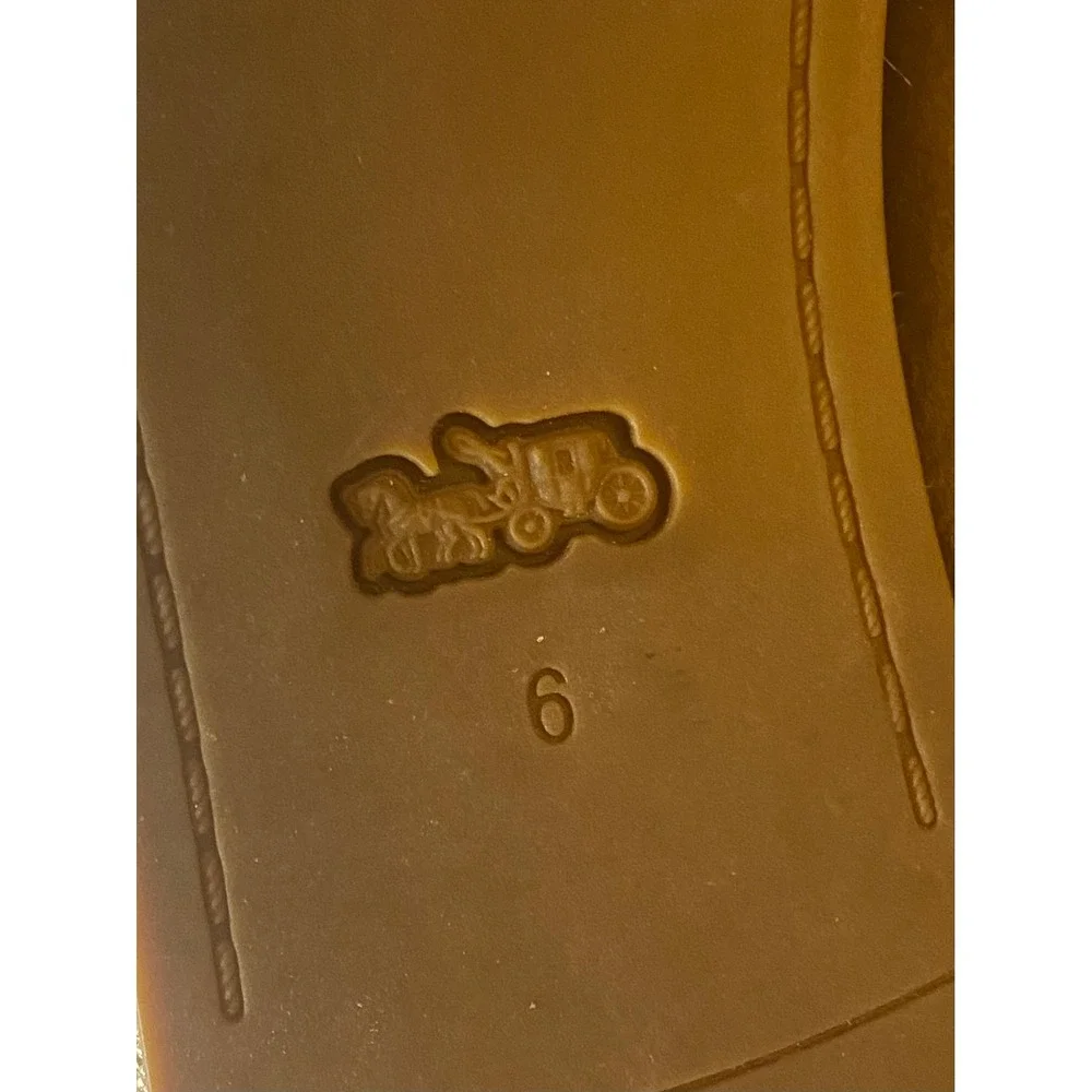 Coach Casey Espadrille Flats Metallic Leather Rose Gold Womens Shoes Size 6B